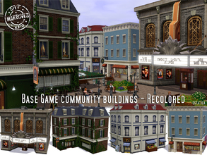 Sims 3 — Base Game Community Buildings Recolored by estatica — Tired of your old community lots that came with base game?