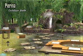 Sims 2 — Pierina Outdoor Bath  by PureElements — Relax in a tropical like environment while cleaning away the days dirt