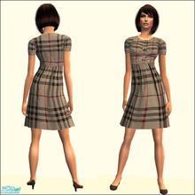 Sims 2 — Check Dress by SimDetails — Dress in elegant check pattern. Feminine cut with accentuated waist and high added,