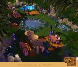 Sims 3 — Tiki Tropical Paradise - NO CC - by AshleyBlack by AshleyBlack — Escape from the winter! Outdoor beach paradise