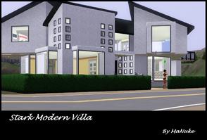 Sims 3 — Stark modern Villa by manuke — Ultra modern design with angled rooms and large upper balcony. The bay windows