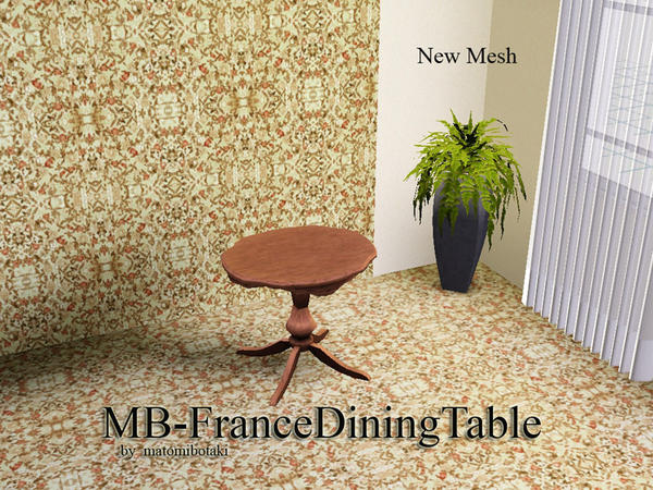 Sims 3 — MB-FranceDiningTable by matomibotaki — MB-FranceDiningTable ( oval) by matomibotaki. new mesh, recolorable.