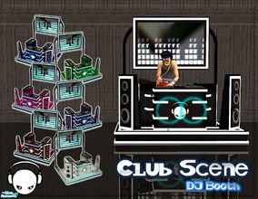 Sims 2 — Club Scene Dj Booth by PureElements — One Mesh & 6 Recolours. Cyber-like look, for music enthusiasts.