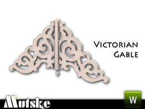 Sims 3 — Victorian Style Gable 2x1 by Mutske — 3 recolorable parts. 2 variations. Environment 1. Made by Mutske@TSR.
