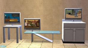 Sims 2 — Another Multi-Placeable TV by TheNinthWave — This t.v. will fit on end tables, coffee tables, counters, and the