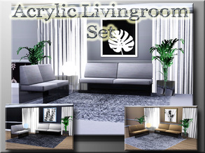 Sims 3 — Acrylic Livingroom Set by fantasticSims — This stylish modern acrylic set consists of a sofa and loveseat, end