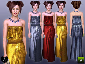 Sims 3 — agapi r - Strapless sequin dress by agapi_r — A Tibi inspired dress for your young adult/adult female sim. 