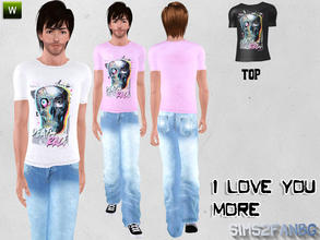Sims 3 — I Love You More top by sims2fanbg — .:I Love You More:. Top in 3 recolors,Recolorable,Launcher Thumbnail. I hope
