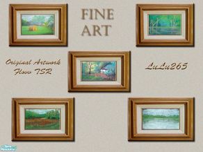 Sims 2 — Fine Art by Lulu265 — A set of 5 paintings to decorate your walls. A recolour of :Bella squared\" they will