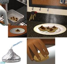 Sims 2 — Hershey\'s Kiss Cookies by TheNinthWave — These cookies are available all day as group meal, or single meal. I