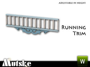 Sims 3 — Victorian Style Running Trim Header by Mutske — 3 Recolorable parts. Made by Mutske@TSR. TSRAA.