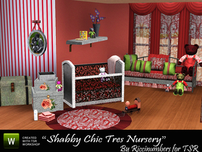 Sims 3 — Shabby Tres Nursery by TheNumbersWoman — Shabby Nursery for your wee one. This set includes a wicker toy box as