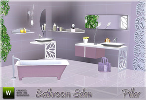 Sims 3 — Bathroom Eden by Pilar — Bathroom modern lines and delicate colors
