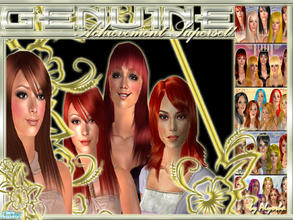 Sims 2 — Genuine - Achievement Superset! by Alyosha — The full Achievement set of my first 5 hair retextures! Now, this