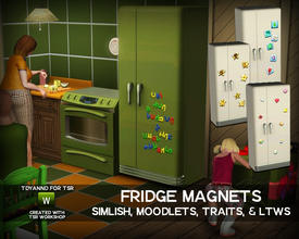 Sims 3 — Fridge Magnets by tdyannd — A set of four magnets for the basic fridge! This fridge costs only $5, so it's