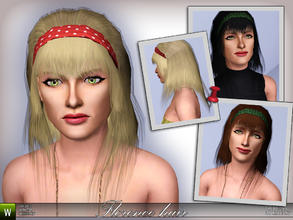 Sims 3 — Hair 02 - Florence by katelys — Romantic hairstyle with a recolorable headband. All lods are included and