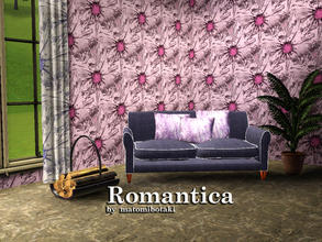 Sims 3 — Romantica by matomibotaki — Flower pattern in brown, white and pink, 3 channel, to find under Theme.