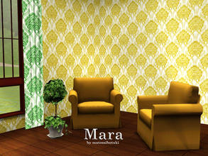Sims 3 — Mara by matomibotaki by matomibotaki — Pattern in brown, yellow and white, 3 channel, to find under Theme.