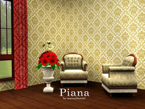 Sims 3 — Piana by matomibotaki by matomibotaki — Pattern in green, brown and light yellow, 3 channel, to find under