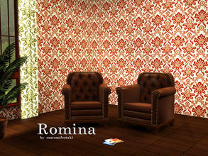 Sims 3 — Romina by matomibotaki by matomibotaki — Pattern in dark red, beige and light yellow, 3 channel, to find under