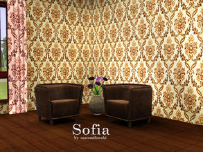 Sims 3 — Sofia by matomibotaki by matomibotaki — Pattern in dark red, beige and light yellow, 3 channel, to find under