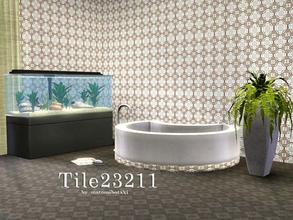 Sims 3 — Tile23211 by matomibotaki — Pattern in red, dark green and white, 3 channel, to find under Tile/Mosaic.