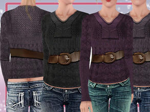 Sims 3 — Rabiosa Sweater by ShakeProductions — Stylish belted sweater for your lucky sims by ShakeProductions