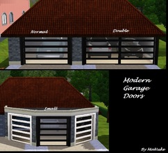 Sims 3 — Modern Garage Door set by manuke — Three modern garage doors (in the style of EA's Bauhaus Garage) from MaNuke