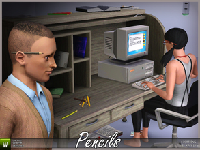Sims 3 — Pencils set by katelys — Pencils. Pencils behind ears, pencils on the floor, pencils on the table.. Now you can