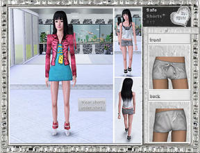 Sims 3 — TG101_TF Safe Shorts 012 by trunksgirl101 — Teen female safe shorts to place under long tops. 1 recolorable
