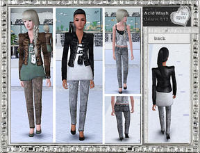 Sims 3 — TG101_TF Acid Wash Pants 012 by trunksgirl101 — Acid wash jeans for teen females. 1 recolorable part.