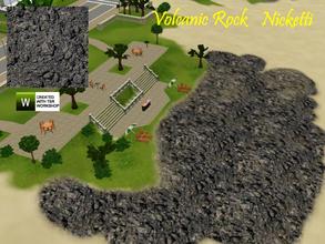 Sims 3 — Volcanic Rock by nicketti — Terrain paint, PavingGravel_Clone, volcano grey rock, dried magma, goes with grey