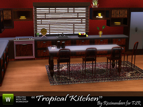 Sims 3 — Tropical Kitchen by TheNumbersWoman — Ah the tropics...I mean who really wants to be in a kitchen when the beach