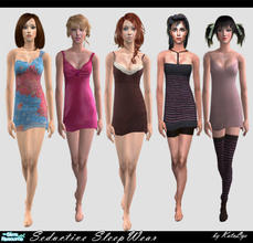 Sims 2 — Seductive SleepWear set by katelys — Includes five seductive nighties for adults. No mesh or EP required.