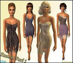 Sims 2 — Famous Part 1 by Harmonia — *update mesh link* 4 Different Gorgeous Dress