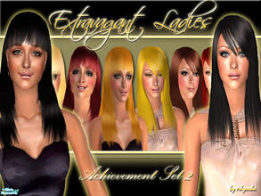 Sims 2 — Extravagant Ladies by Alyosha — My second and final Hair Achievement set... \"Promenade Night\",