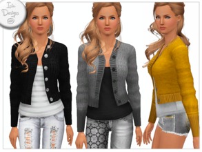 Sims 3 — ~Buttoned sweater jacket~ by Icia23 — Hi! New winter sweater/jacket for your girls Full hand-painted 4
