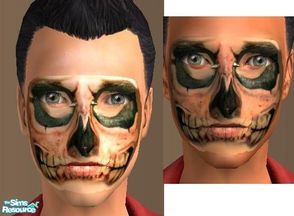Sims 2 — Gothic Tattoo Death Masks by TheNinthWave — For men of all ages in light and tan. I had wanted to do a dark