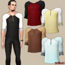 Sims 3 — Everday Male Tops by saliwa — 3 recolorable area.For everyday, formal, sleep and athletic wear.