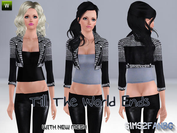 Sims 3 — Till The World Ends jacket with top by sims2fanbg — .:Till The World Ends:. Jacket with top in 3
