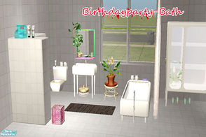Sims 2 — Birthdayparty - Bath by steffor — a bathroom with clutter clutter clutter