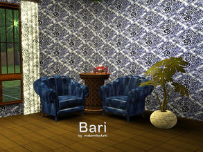 Sims 3 — Bari by MB by matomibotaki — Pattern in dark blue, blue and light yellow , 3 channel, to find under Theme.