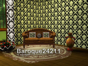 Sims 3 — Baroque24211 by matomibotaki — Pattern in light yellow , 1 channel, to find under Theme.