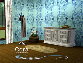 Sims 3 — Cora by MB by matomibotaki — Pattern in yellow, dark blue and light turques , 3 channel, to find under Theme.