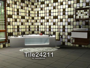 Sims 3 — Tile24211 by MB by matomibotaki — Tile-Pattern in yellow, dark brown and white, 3 channel, to find under