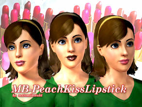 Sims 3 — MB-PeachKissLipstick by matomibotaki — Lipstick for your sims-ladies by matomibotaki.3 recolorable parts.