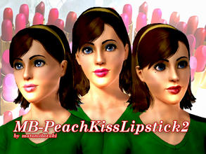 Sims 3 — MB-PeachKissLipstick2 by matomibotaki — Lipstick for your sims-ladies by matomibotaki, with 3 recolorable parts.