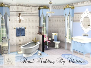 Sims 3 — Floral Molding Wall Set by cm_11778 — A new romantic wall set for your Sim homes. Happy Simming, Christine 