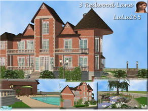 Sims 2 — 3 Redwood Lane by Lulu265 — A large Victorian inspired mansion. The garden has a nice pond (incl swans) with