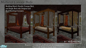 Sims 2 — Medieval Canopy Beds by MsBarrows — A minor project that\'s been on my mental To Do list basically forever -